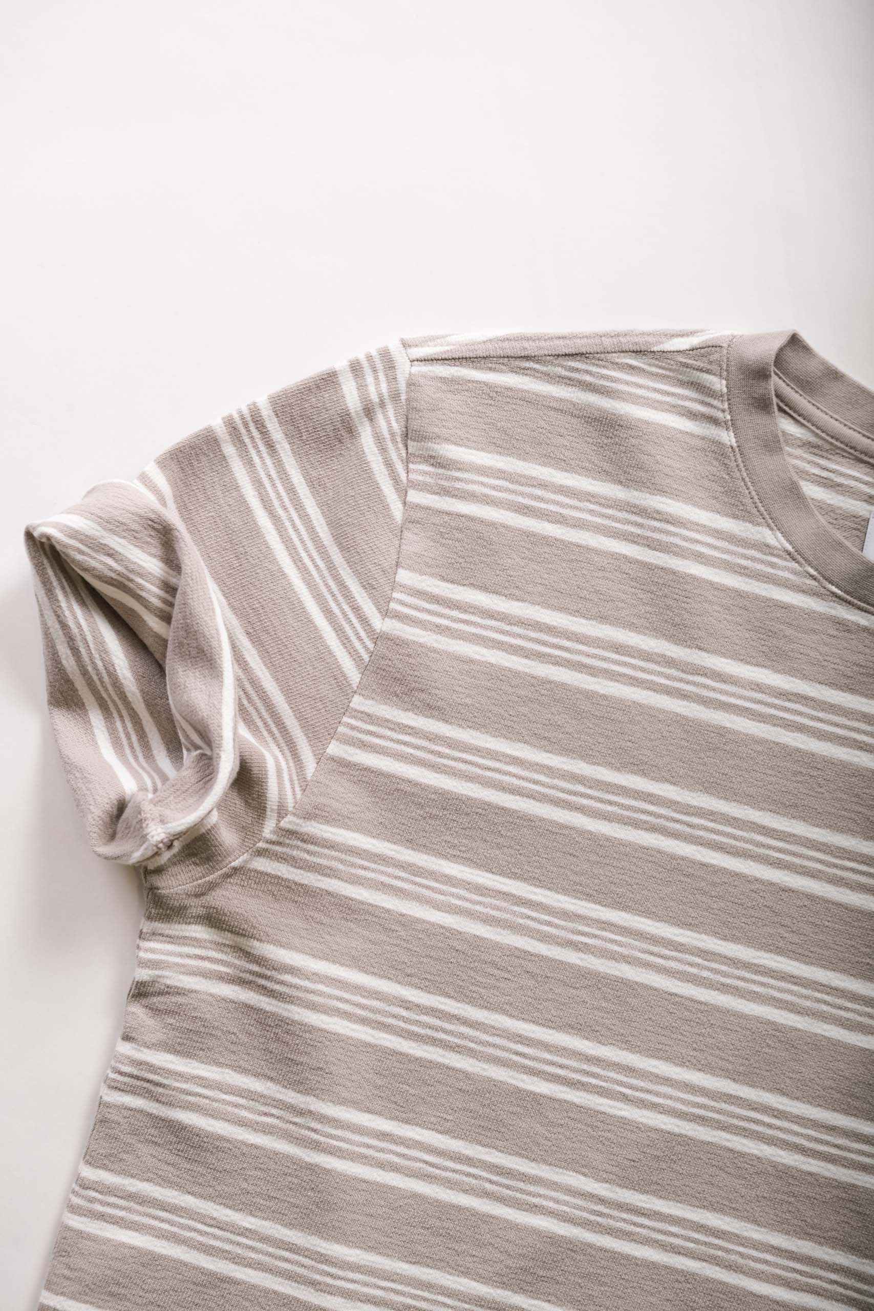 DEAN STRIPE TEE - TAUPE/ECRU