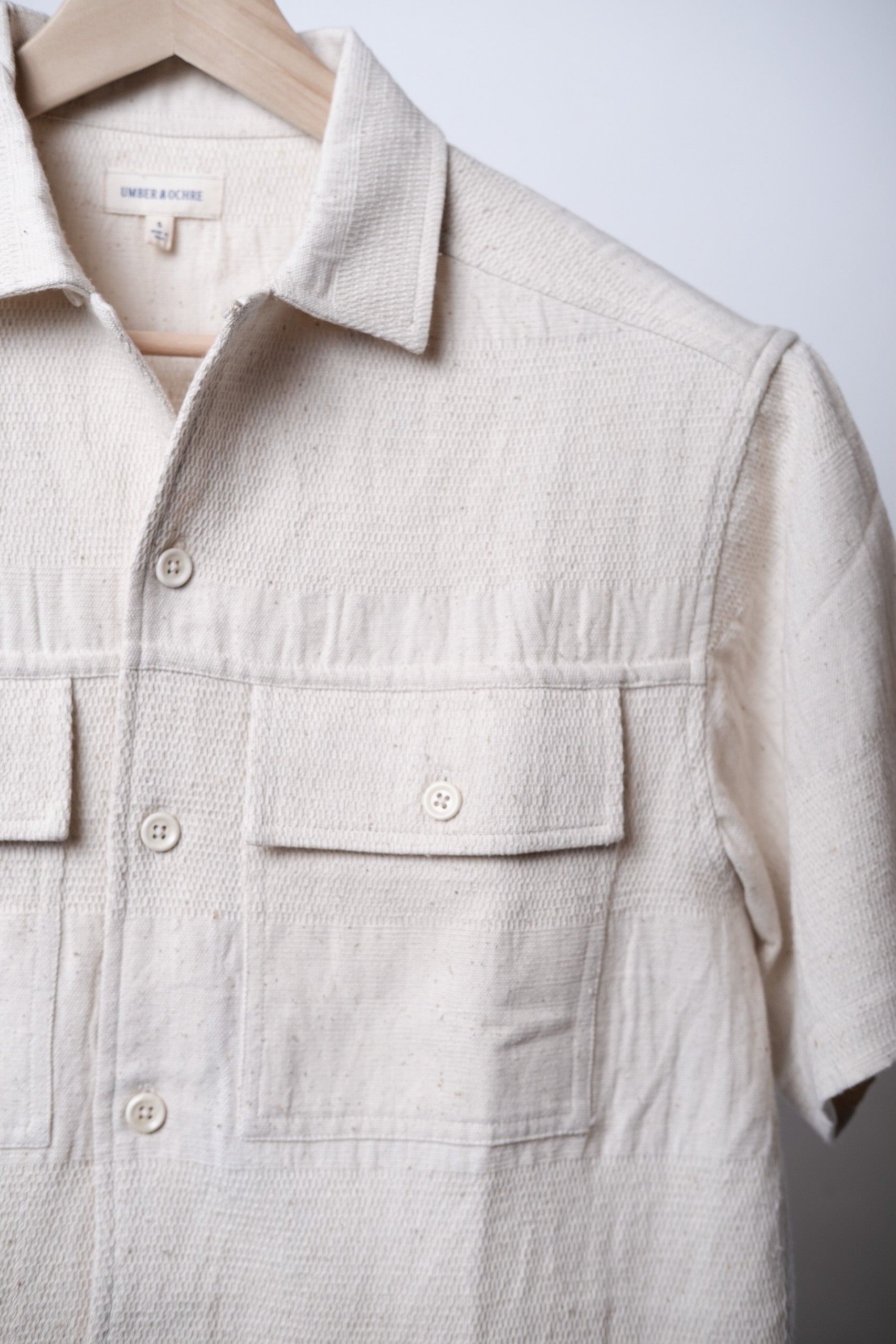 HARSHIL TWO POCKET SHIRT - NATURAL STRIPE