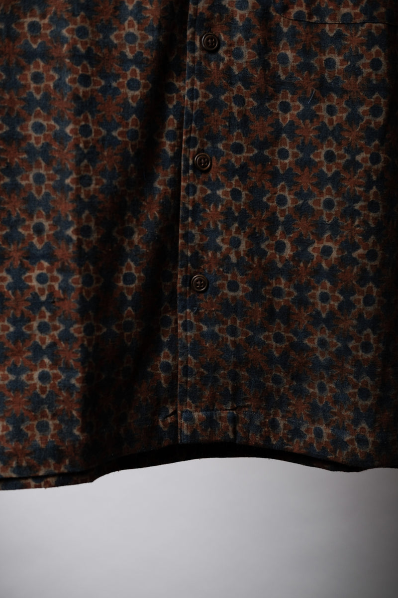 KHUSHI CAMP SHIRT - RUST FLORAL BLOCK