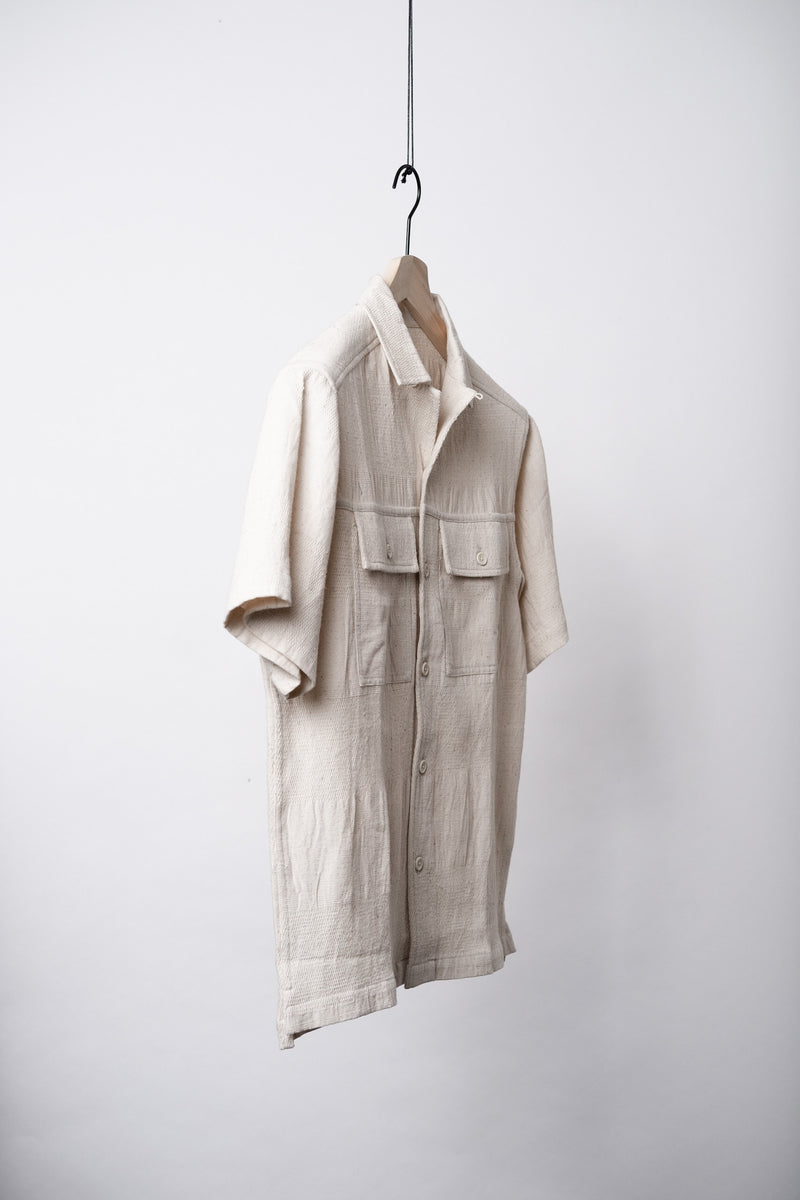 HARSHIL TWO POCKET SHIRT - NATURAL STRIPE
