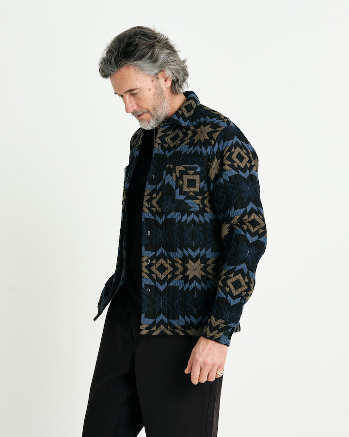WHITING OVERSHIRT MAZE - BLACK/NAVY